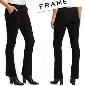 FRAME DENIM Le Serge Classic Flare Trousers Jeans Pants In Black Noir Size 24